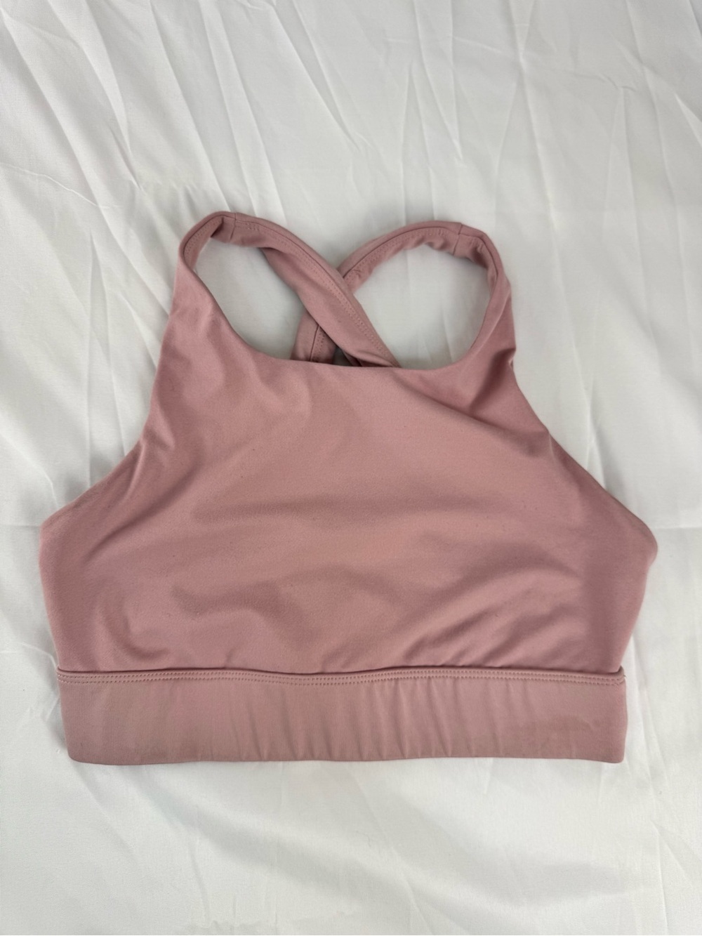 Fabletics Dusty Rose High-Neck Racerback Sports Bra